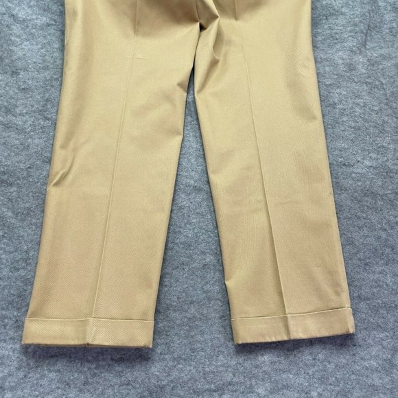 Brooks Brothers Chino Pants Men 31 x 30 Beige Tan Elliot Fit Cuffed Pleated - Picture 8 of 11